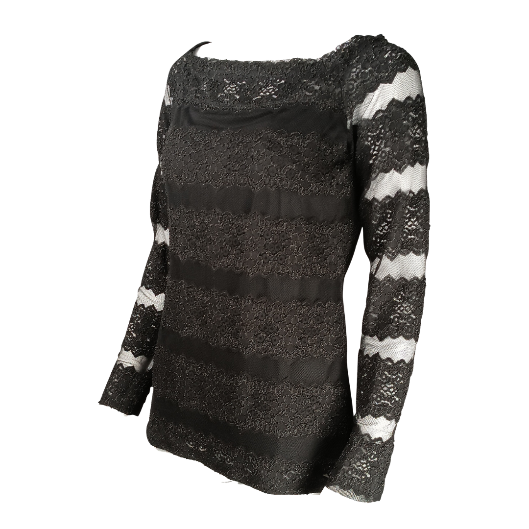 FRANK LYMAN Spitzenshirt/Oberteil, schwarz