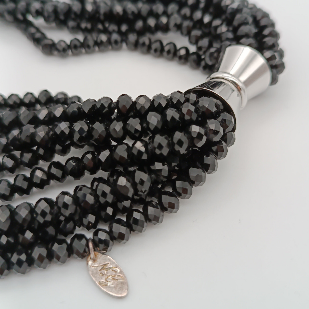 NICI VAN GALEN Kristallcollier schwarz mit Magnetverschluss