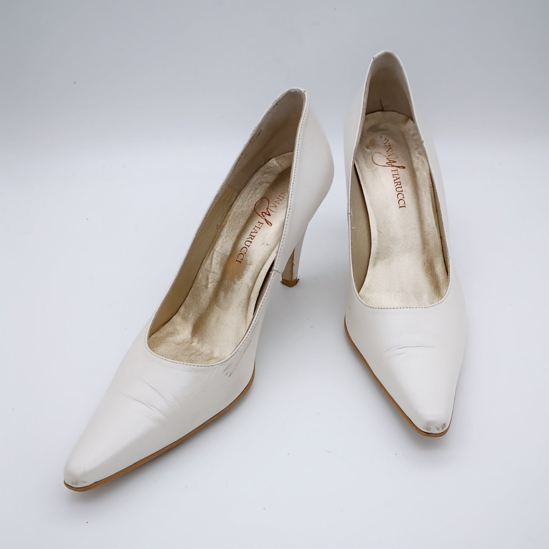 NINA FIARUCCI Pumps Leder, beige, Größe 6,5