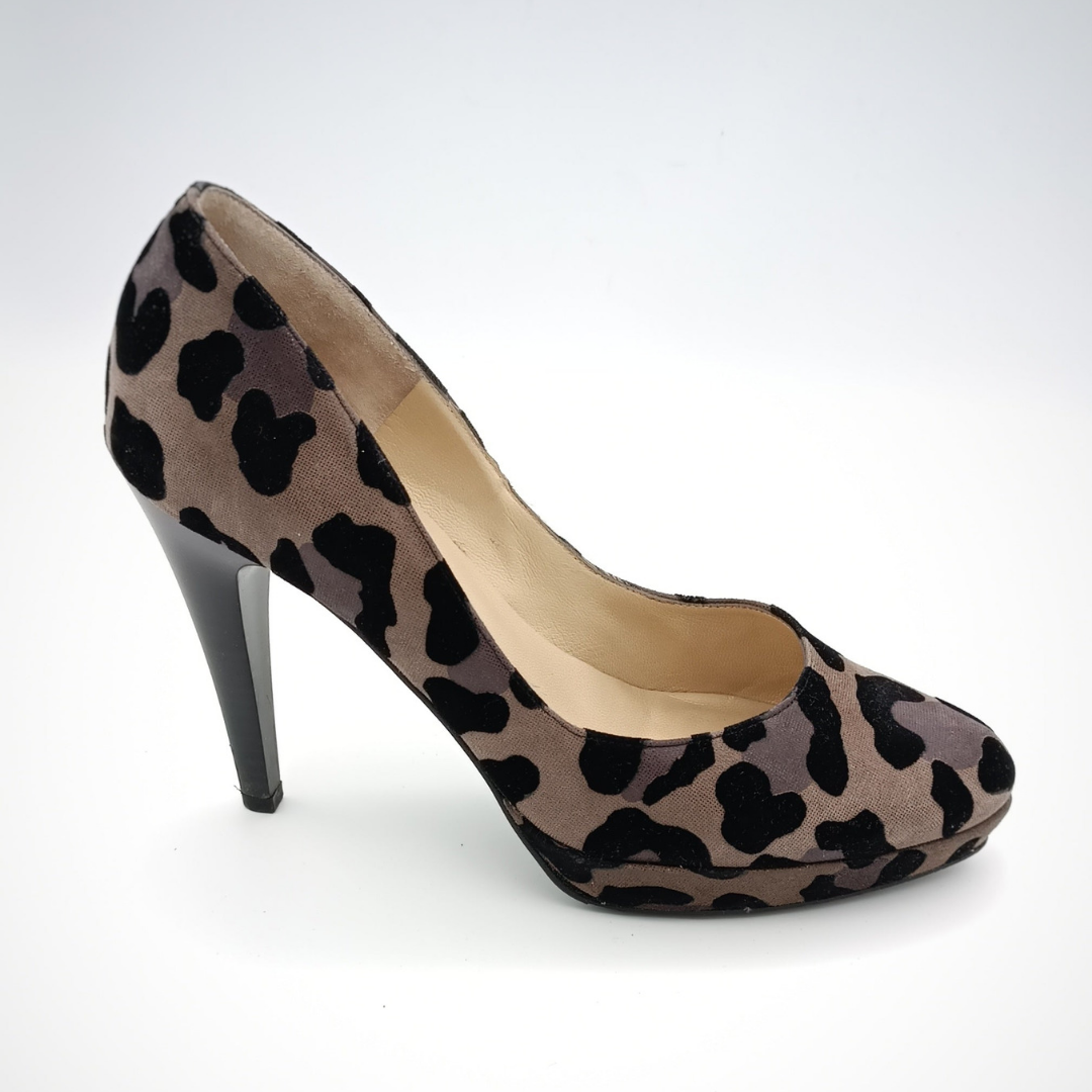 PETER KAISER Plateau Pumps, Leder, Animal-Muster Samt, Größe 6