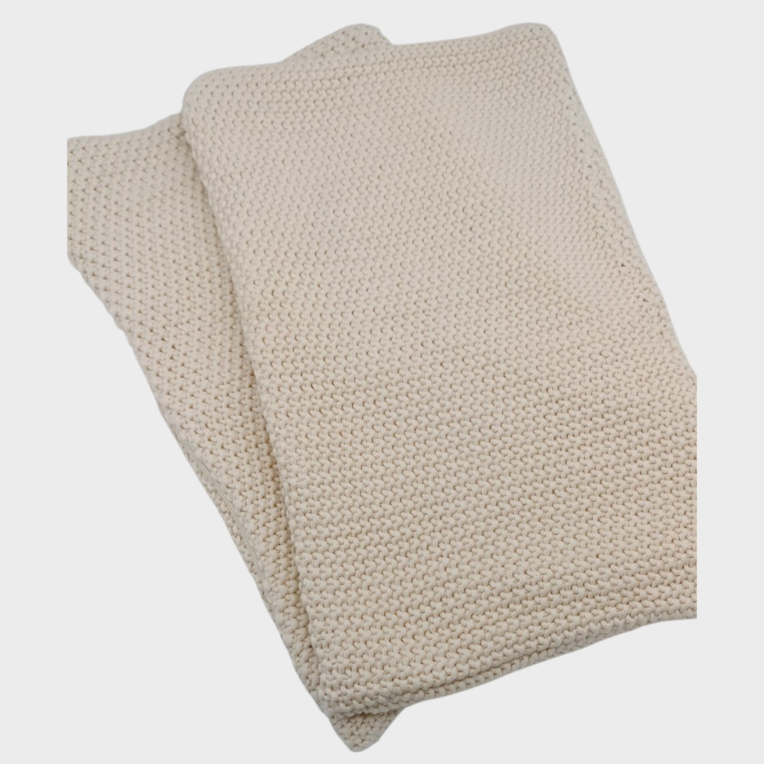 PETER DAHLENBURG Kissenplatte Baumwolle gestrickt beige, 30x60cm