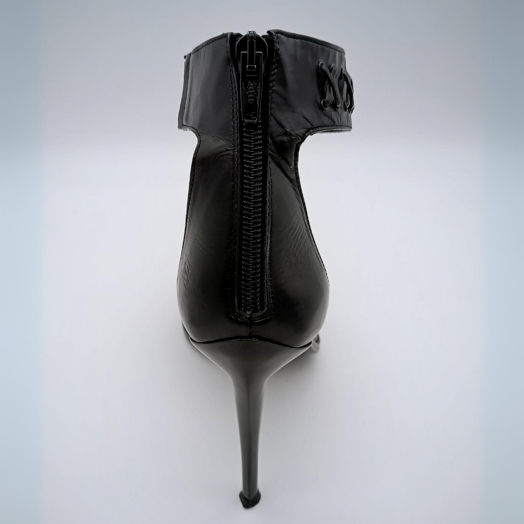 RICCARDO CARTILLONE Lederpumps mit Reißverschluss, schwarz, Größe 39