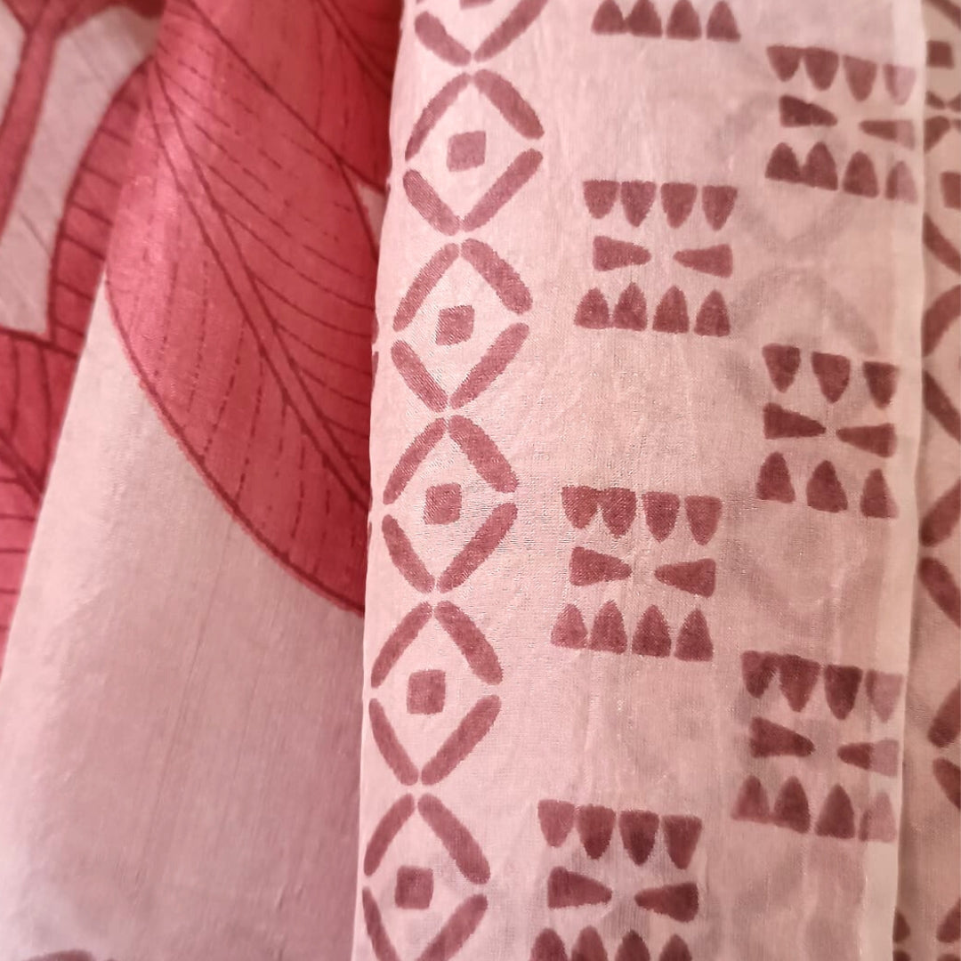 AHMADDY Halstuch Schal Rosa Blumenmuster Geometrische Formen