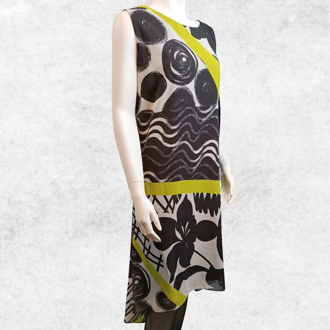 FRANK LYMAN Kleid, schwarz-weiss-kiwi