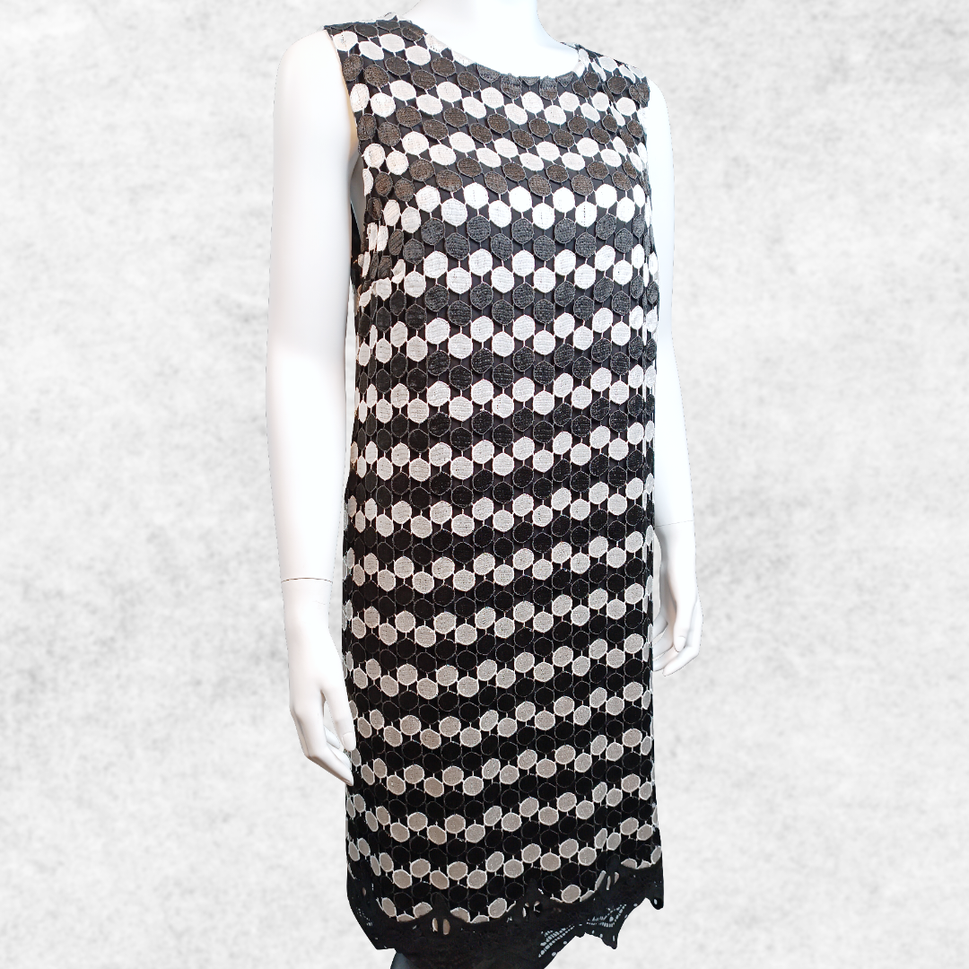 ANA ALCAZAR Kleid, gepunktet, schwarz-weiss