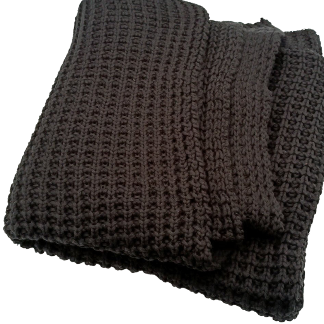 PETER DAHLENBURG Decke, Baumwolle gestrickt schwarz