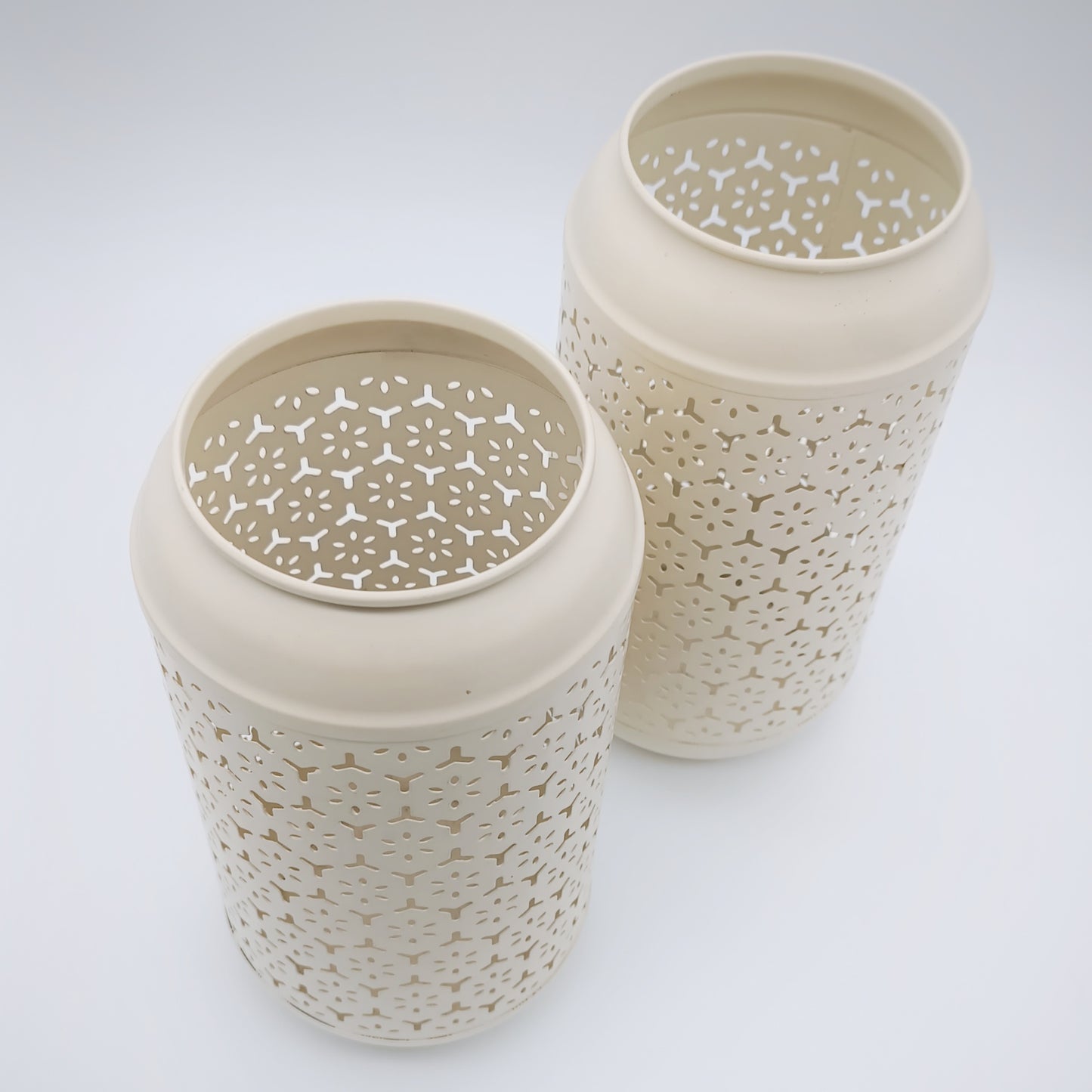 Kerzenvase - Dekovase Crémeweiß, Aluminium