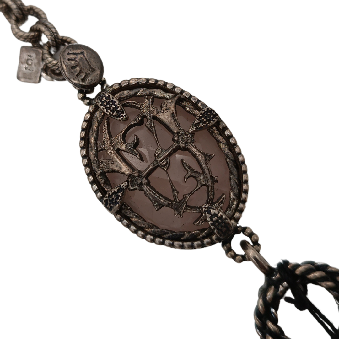 GEM KINGDOM Armband, Rosenquarz in Fassung