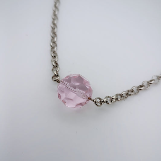Halskette Silber rosa Stein