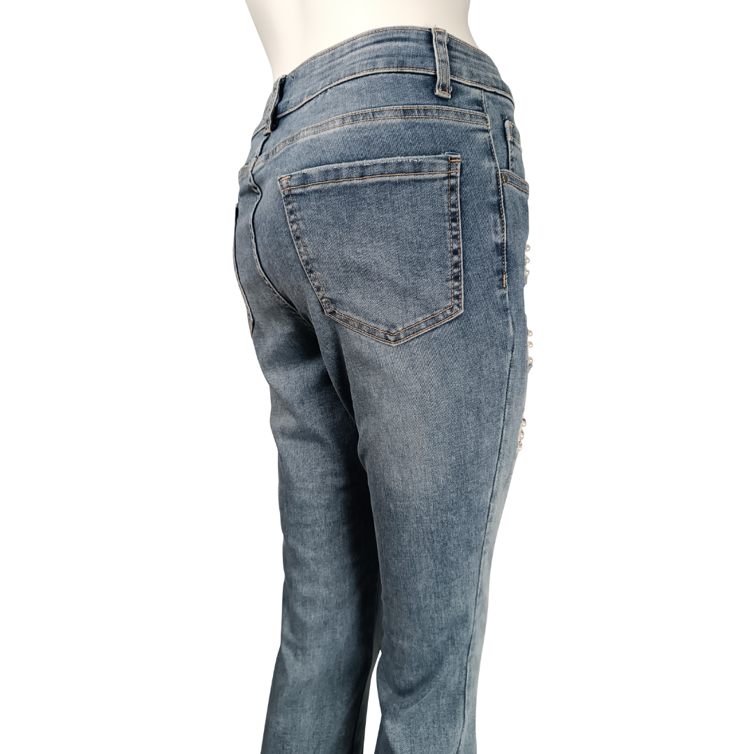 FRANK LYMAN Jeans mit Perlen