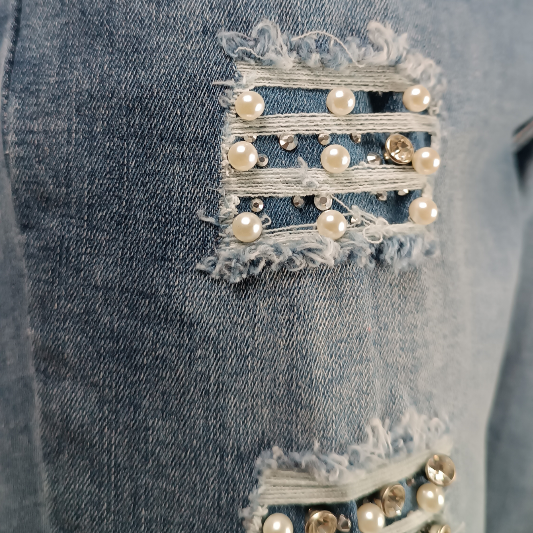FRANK LYMAN Jeans mit Perlen