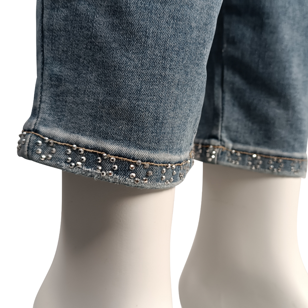 FRANK LYMAN Jeans mit Perlen