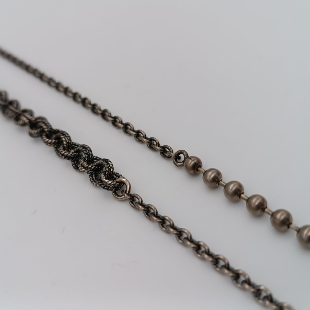 GEM KINGDOM lange Halskette, silber