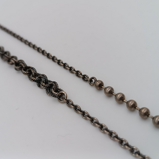 GEM KINGDOM lange Halskette, silber