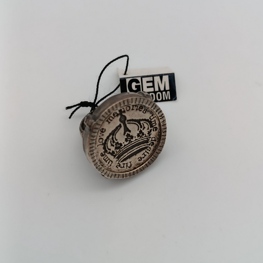 GEM KINGDOM Ring, Kronenlogo, Silber/Horn