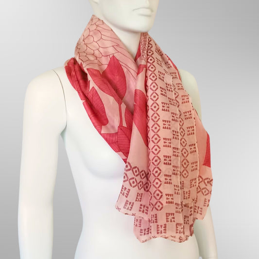 AHMADDY Halstuch Schal Rosa Blumenmuster Geometrische Formen