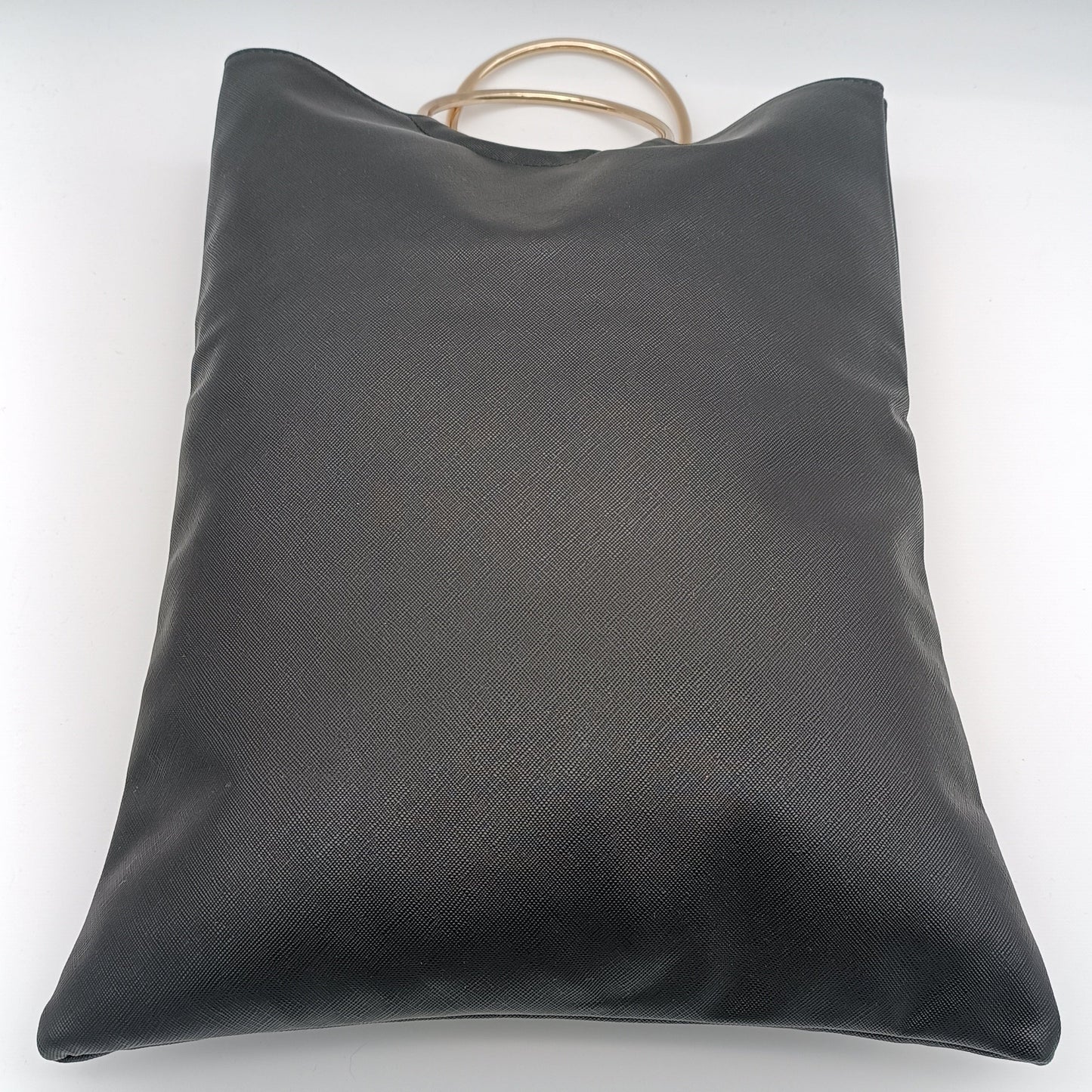 Kosmetiktasche, Shopping Bag, Handtasche, schwarz veganes Leder, goldene Tragegriffe
