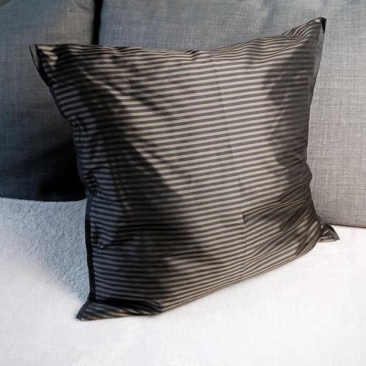 SABINE STIEGLER Kissenbezug, braun/schwarz gestreift, 50x50