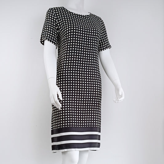 La Feé Maraboutée Kleid, schwarz-weiß, quadratische Punkte und Querstreifen, mit Taschen