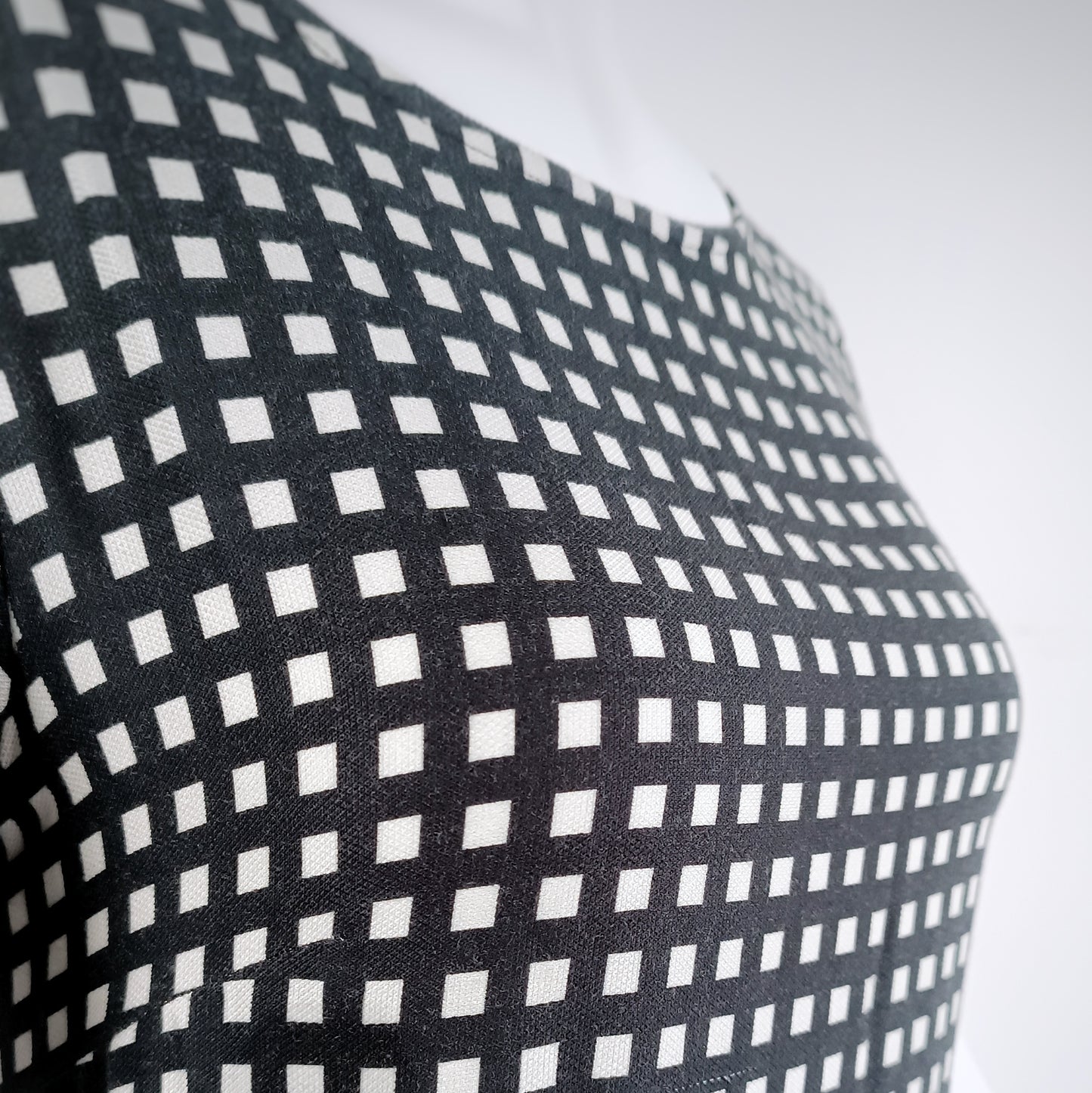 La Feé Maraboutée Kleid, schwarz-weiß, quadratische Punkte und Querstreifen, mit Taschen