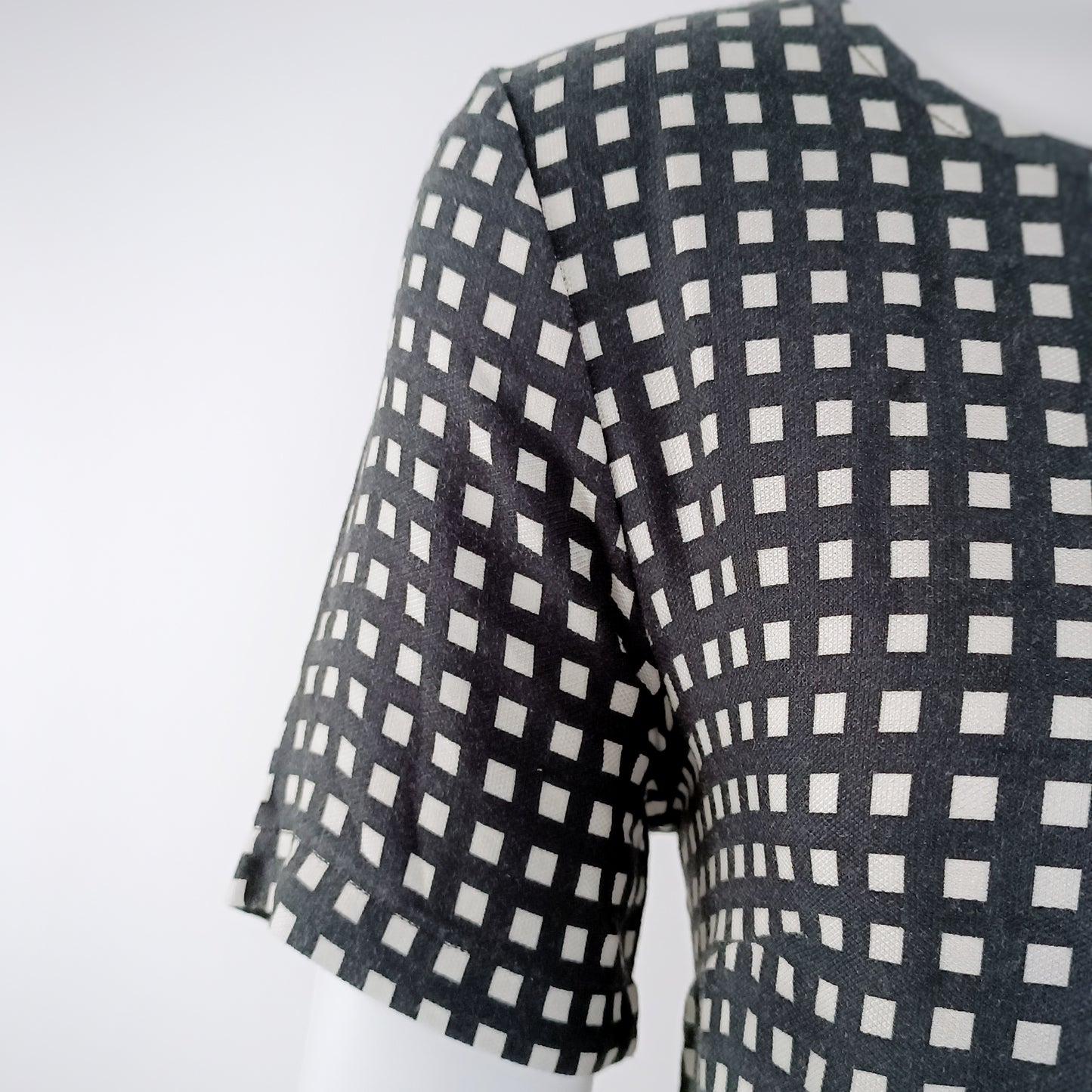 La Feé Maraboutée Kleid, schwarz-weiß, quadratische Punkte und Querstreifen, mit Taschen