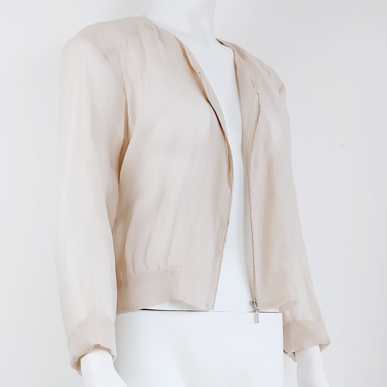 MINX Blouson, Seide, Beige, luftig, transparent