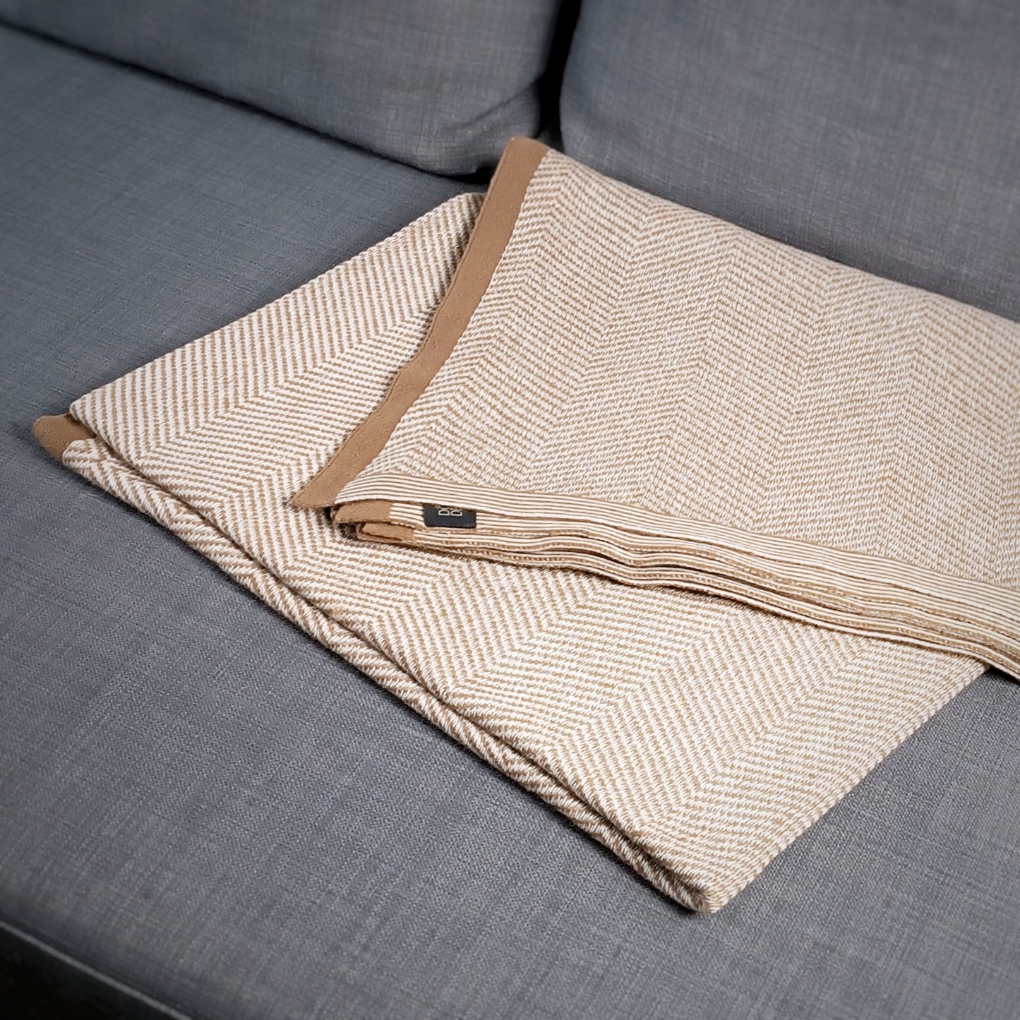 DOME DECO Decke Ocker Beige, Baumwolle-Viskose