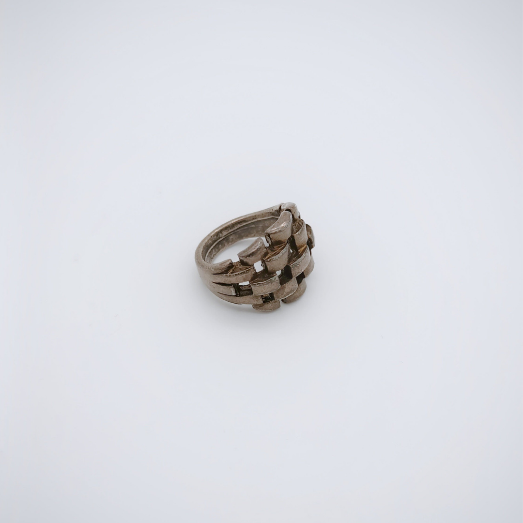 SARAH PACINI Ring, Geflecht, versilbert