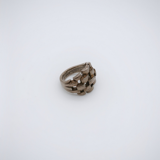 SARAH PACINI Ring, Geflecht, versilbert